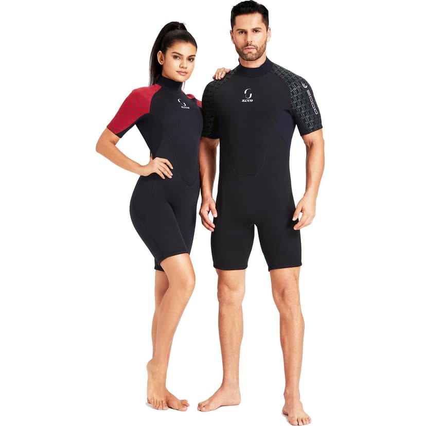 Wetsuits Men's Neoprene Women's 3mm Back Zipper Shorty Wetsuits for Surfing Snorkeling Canoe Spearfishing Diving Swimming Stand Up Paddleboarding Kayaking(Black) - 6