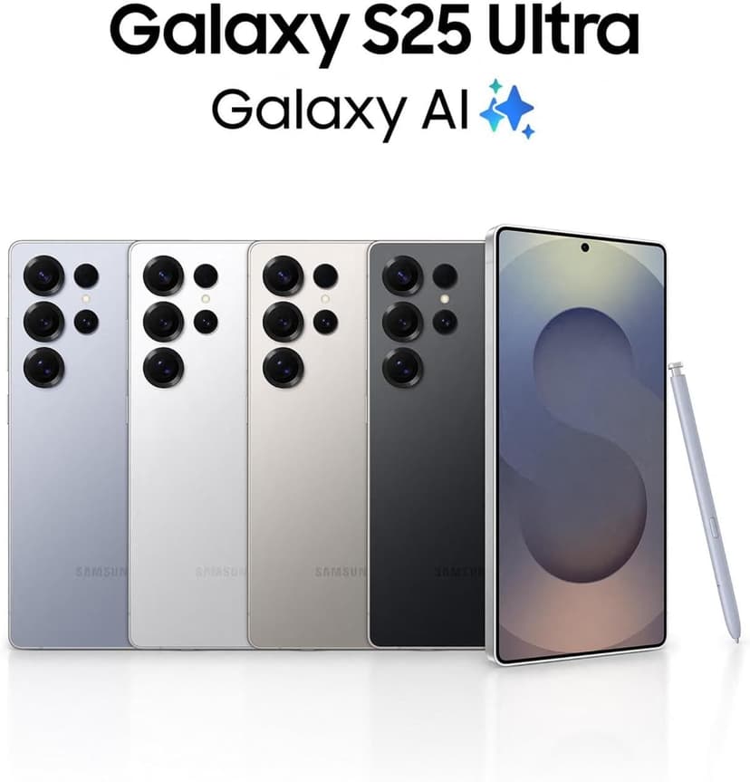 Samsung Galaxy ​S25 Ultra 5G (2025) ​1TB ​Storage​ + 12GB RAM SM-S938B ​Qualcomm Snapdragon 8 Elite SIM Free Factory Unlocked​ Android 15 Smartphone (Titanium Black) - 6