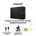 Seagate Expansion Desktop 20To, Disque Dur Externe HDD, 3.5 pouces, USB 3.0, PC & Notebook, Services Rescue (STKP20000400) - 4