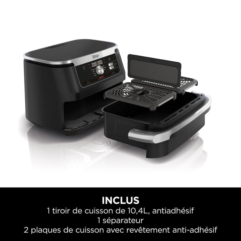 Ninja Foodi FlexDrawer Air Fryer, Dual Zone with Removable Divider, Large 10.4L Drawer, 7-in-1, Double Zone, Oil Free, Dishwasher Safe Nonstick Parts, Black AF500EU - 2