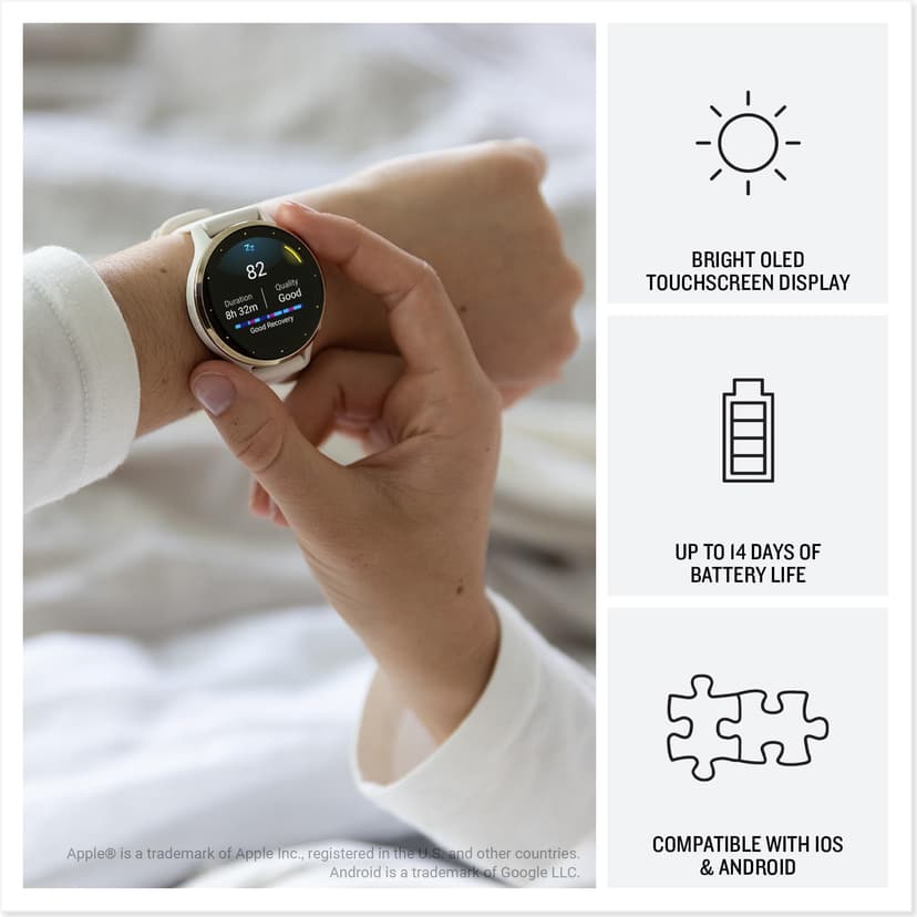 Garmin Venu 3S, 41mm GPS smartwatch, AMOLED touchscreen, all-day advanced health & fitness features, voice functionality, music storage, wellness smartwatch with up to 10 days battery life, Sage Grey - 4