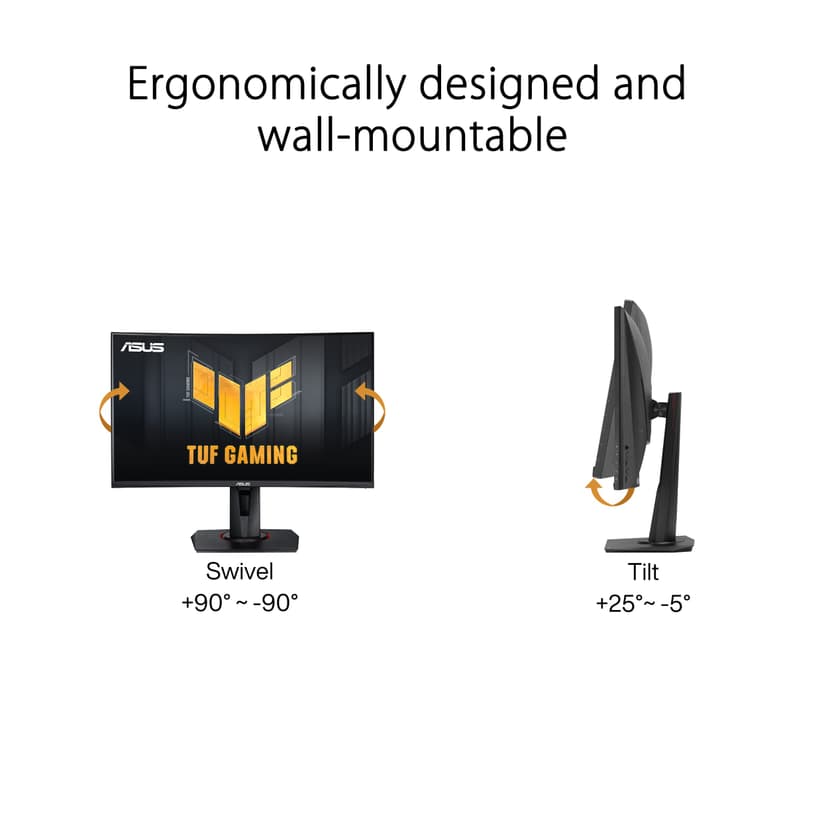 ASUS TUF Gaming VG27VQM Curved Gaming Monitor – 27 inch Full HD (1920x1080), 240Hz, Extreme Low Motion Blur™, Adaptive-sync, Freesync™ Premium, 1ms (MPRT),black - 5