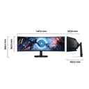 Samsung Écran PC Gaming Odyssey G91F, Taille 49’’, Dalle VA Incurvée 1000R, Résolution DQHD (5120x1440), 144Hz, 1ms, Contraste 2500:1, AMD FreeSync Premium Pro, Pied Ajustable, LS49FG916EUXEN - 2