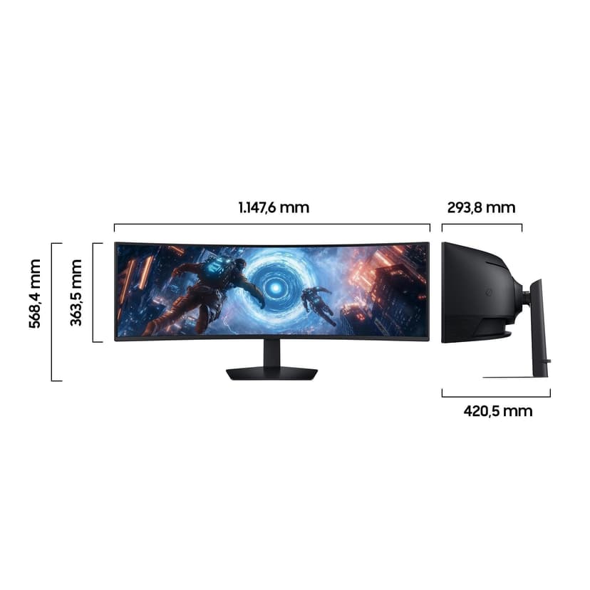 Samsung Écran PC Gaming Odyssey G91F, Taille 49’’, Dalle VA Incurvée 1000R, Résolution DQHD (5120x1440), 144Hz, 1ms, Contraste 2500:1, AMD FreeSync Premium Pro, Pied Ajustable, LS49FG916EUXEN - 2