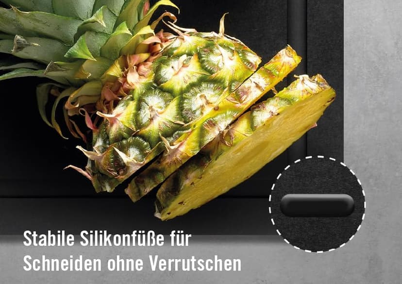 Woll Cut & Serve Chopping Board Breakfast Set 2-Piece 27 x 15 cm, 7 mm High, FSC Certified Paper Composite, BPA and VOC-Free, Heat Resistant up to 175°C, Dishwasher Safe, Matte Black - 3