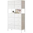 Mintnook High Chest of Drawers, White Storage Chest with Open Center Design, Tall Bedroom Chest with 12 Drawers, Large Capacity Storage Chest for Closet, Nursery, Living Room, White - 1