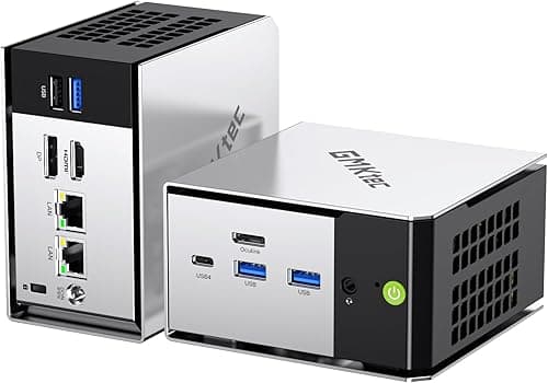 GMKtec M8 AMD Ryzen 5 Mini PC Windows 11 PRO 6650H (Beat 7430U, 6C/12T 4.50Ghz),16GB LPDDR5x 6400MHz RAM + 512GB Hard Drive PCle SSD/Dual NIC LAN 2.5GbE/Oculink/USB4/HDMI/USB-C/Micro PC