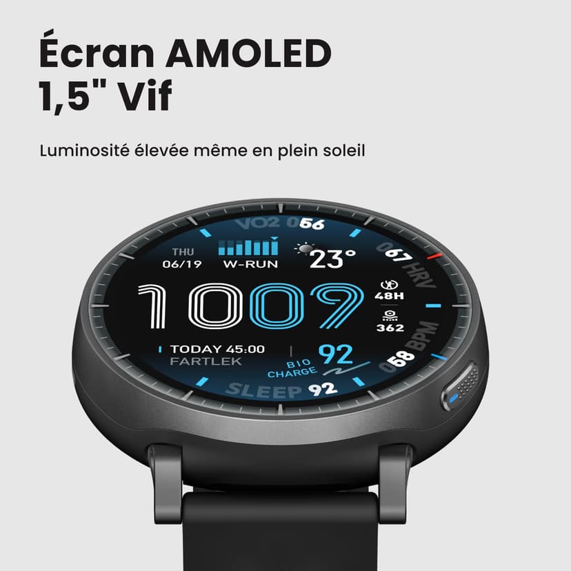 Amazfit Active Max Montre Connectée 48mm, Écran AMOLED 1,5", 25 Jours d’Autonomie, 4 Go de Stockage, Cartes Hors Ligne, NFC, GPS,170+ Sports, Suivi Cardiaque et du Sommeil, pour Android et iPhone - 5