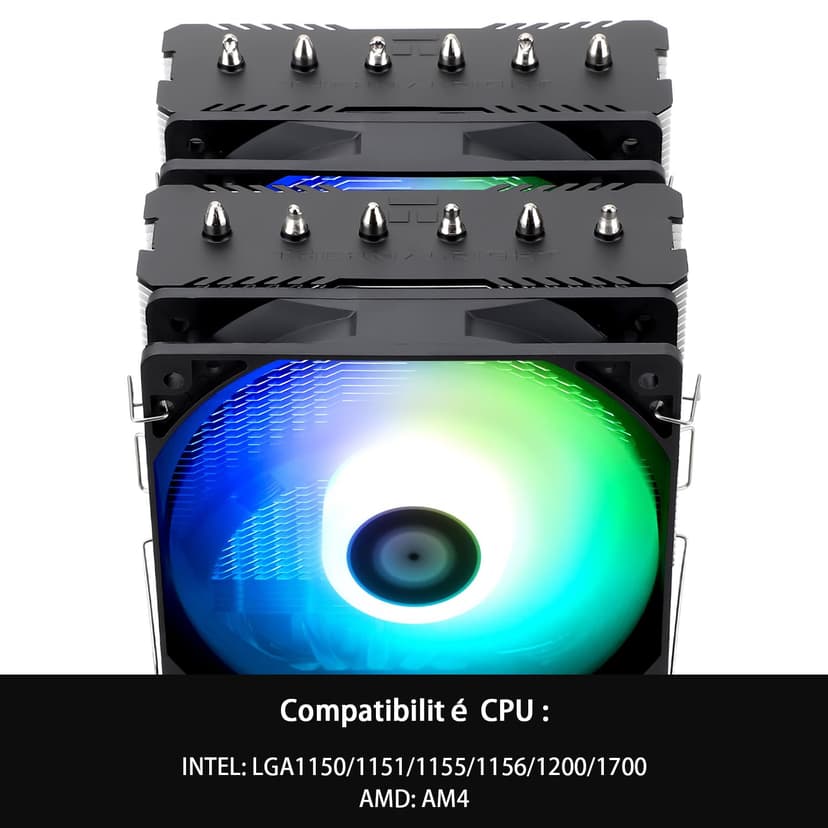 Thermalright Peerless Assassin 120 SE ARGB CPU Air Cooler, 6 Heatpipes CPU Cooler, Dual 120mm TL-C12C-S PWM Fan, Aluminium Heatsink Cover, AGHP, for AMD AM4 AM5/Intel 1700/1150/1151/1200 - 3