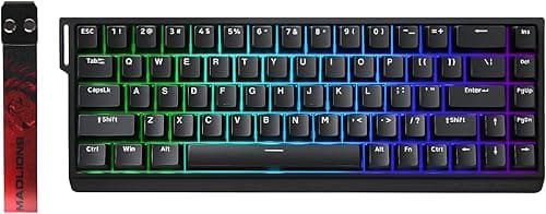 YUNZII x MADLIONS MAD68 HE Rapid Trigger Wired Magnetic Mechanical Gaming Keyboard 60% Hall Effect Switches Adjustable Actuation, PBT Keycaps RGB Hot-Swap,8K Hz Polling Rate(Black,Amber Pro Switch)