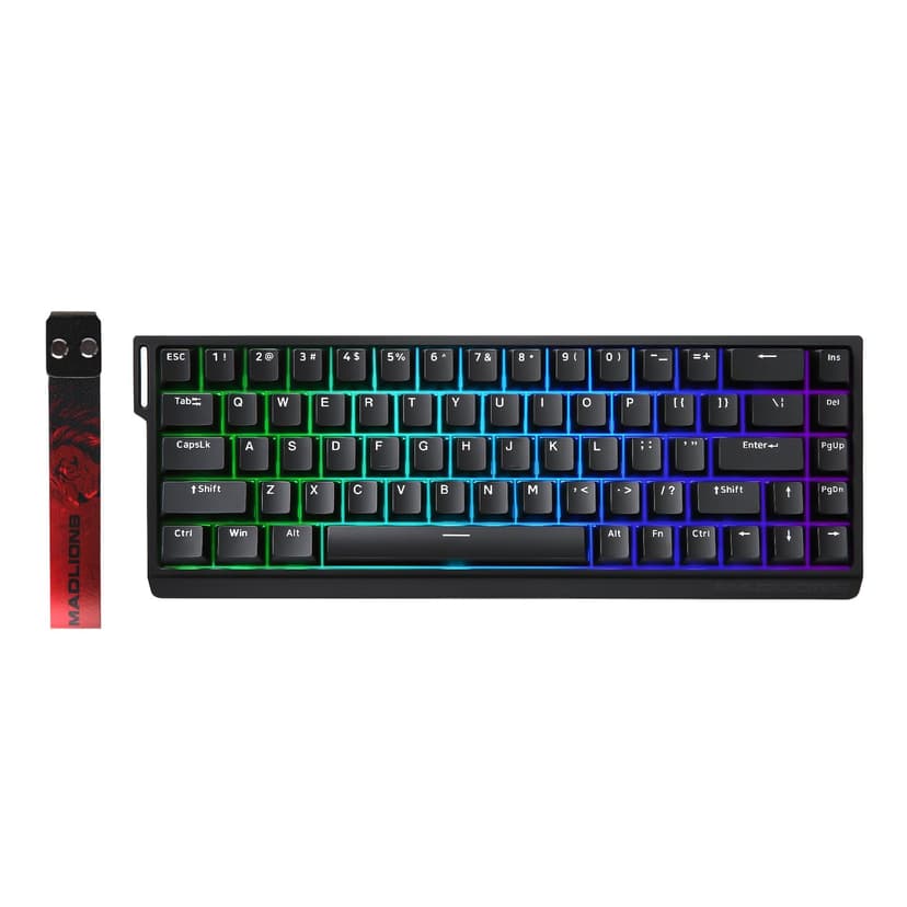 YUNZII x MADLIONS MAD68 HE Rapid Trigger Wired Magnetic Mechanical Gaming Keyboard 60% Hall Effect Switches Adjustable Actuation, PBT Keycaps RGB Hot-Swap,8K Hz Polling Rate(Black,Amber Pro Switch) - 1