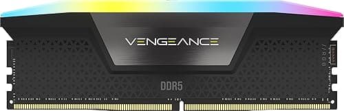 CORSAIR VENGEANCE RGB DDR5 RAM 16GB (1x16GB) Up to 5600MHz CL40 Intel XMP iCUE Compatible Computer Memory - Black (CMH16GX5M1B5600C40)