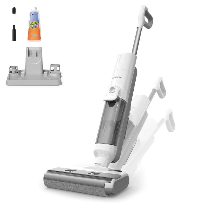 Proscenic F10 Ultra Aspirateur Laveur sans Fil,60 Mins Aspirateur Balai sans Fil Sec et Humide,Léger Aspirateur Eau et Poussière,Laveur de Sol,Autonettoyant,1.3L,Nettoyage des Angles,Bords,Sols Durs - 1