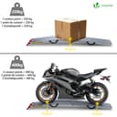 VOUNOT® Set of 2 Loading Ramps, Heavy Duty Foldable Galvanized Metal Ramps Non-Slip with Hook Safety Straps for Van, Lawnmower, ATV, Quad Motorcycle, 800 kg Max Loading - 5