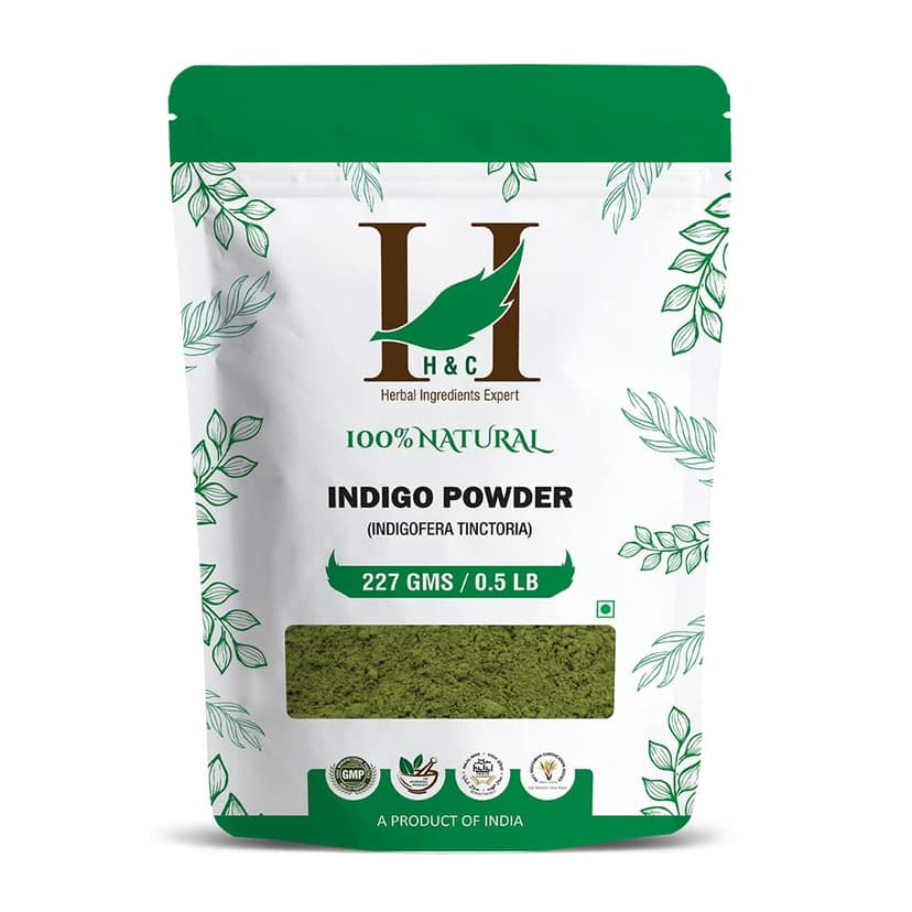 H&C Indigo Powder (Indigofera Tinctoria) - 227g Pack | For Hair Coloring - 1