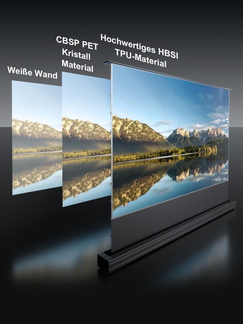 Écran de projection motorisé AWOL VISION 120" ALR Floor Rising pour projecteur à ultra courte focale, écran sur pied pour home cinéma, Ultra HD 4K/8K, rejet de lumière ambiante à 95% 3D actif-ALR-F220 - 2