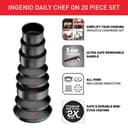 Tefal Ingenio Daily Chef On 20 Piece Set, Pots & Pans Set, Stackable, Easy Cleaning, Non-Stick Coating, Removable Handle, Heat Indicator, All hobs Compatible Including Induction, L7619402 - 3