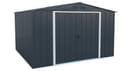Duramax ECO 10 x 10 (9.74 m2) Metal Garden Storage Shed, Hot-Dipped Galvanized Metal Garden Shed, Tool Storage Shed, Strong Reinforced Roof Structure, Maintenance-Free Metal Shed, Anthracite - 1