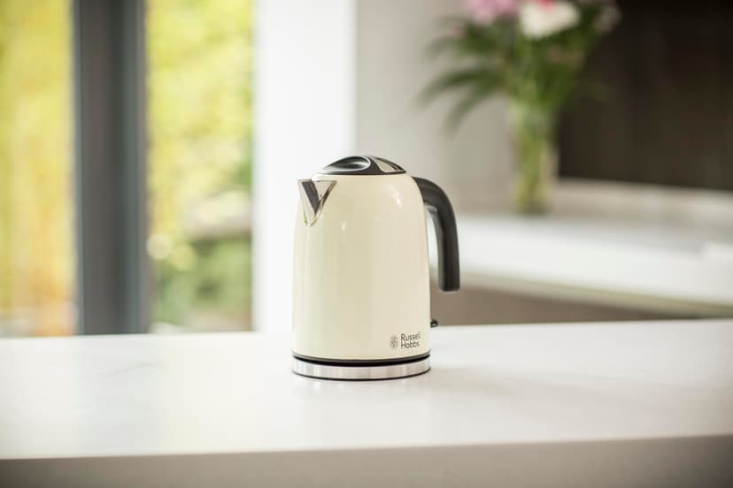 Russell Hobbs Kettle [1.7l, 2400W] Colours+ stainless steel cream (pressure cooking function, removable lime filter, optimised spout, external water level indicator) tea maker 20415-70 - 2