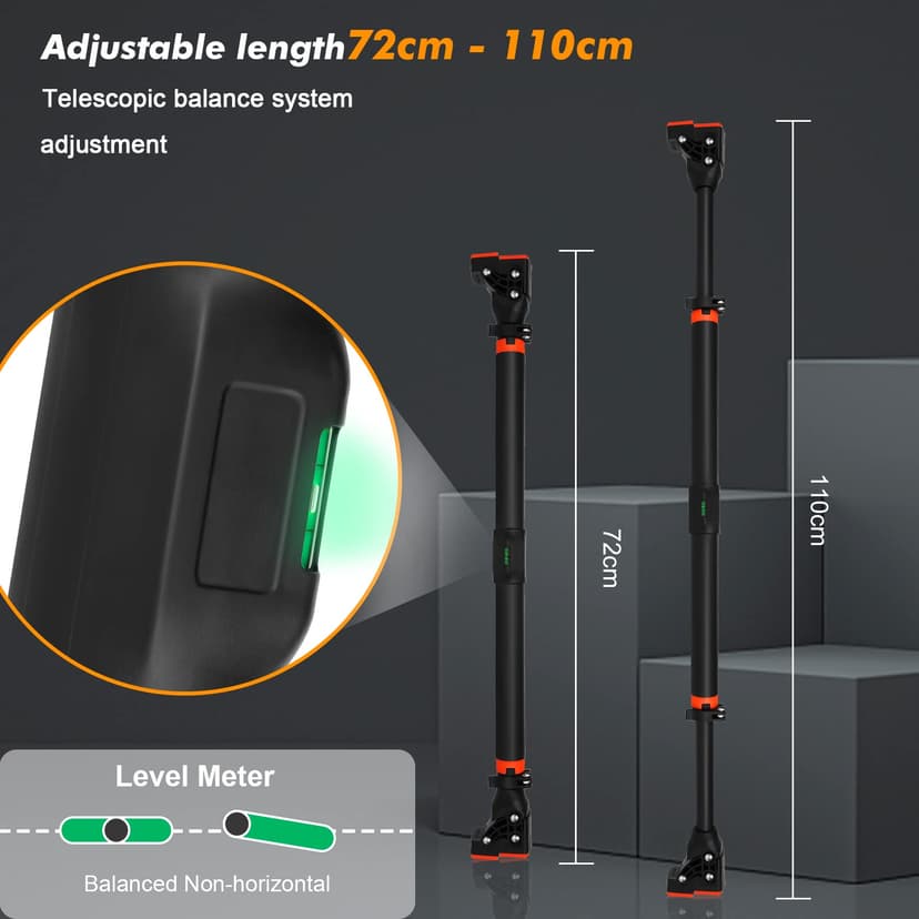 Barre de Traction, Barre de Traction sans Fixation, Barre de Tractions Porte,Installation sans Vis, Chargeable Jusqu'à 200 kg, Convient pour Une Largeur de Porte 72 cm-110 cm - 7