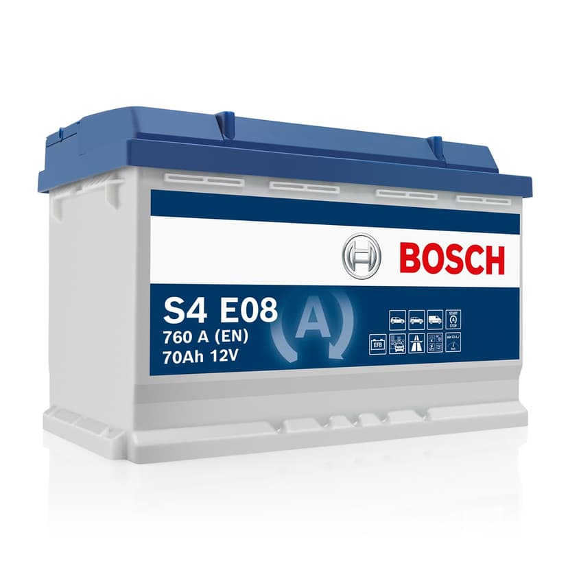 Bosch S4E08 - car battery - 70A/h - 760A - EFB technology - adapted for vehicles with Start/Stop system - 1