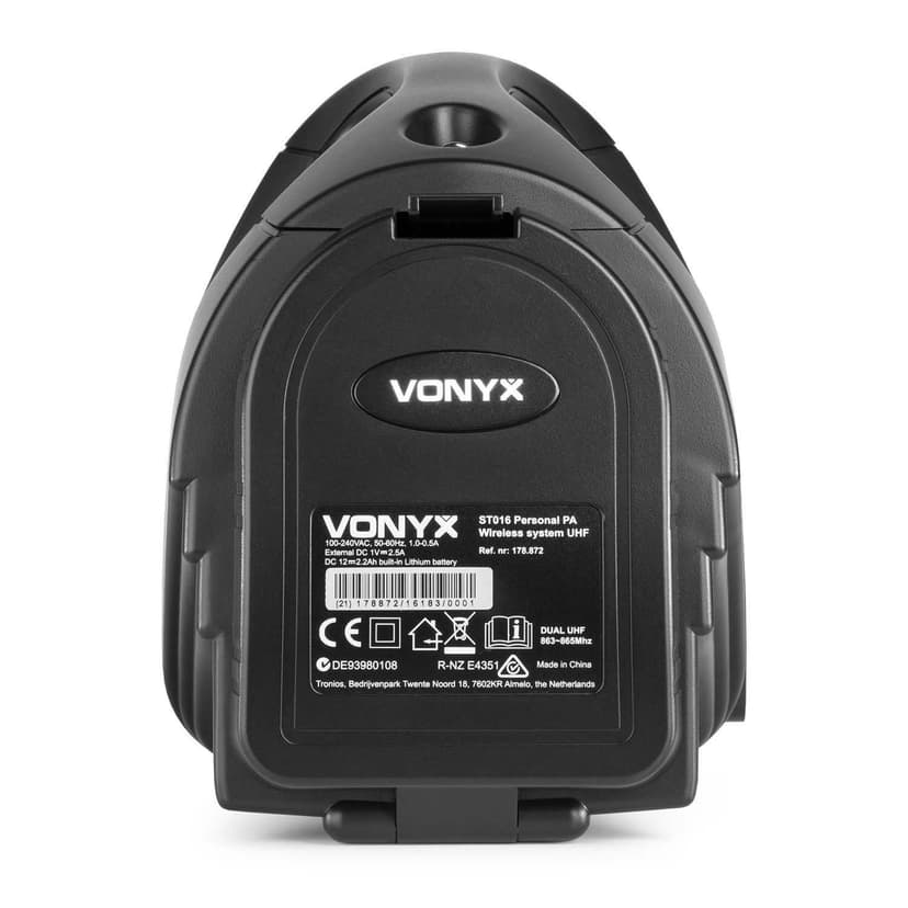 Vonyx Portable Handheld PA System ST016 with Wireless Mic, Rechargeable Battery, Bluetooth, FM Radio, Portable Tour Guide Speaker for Presentations, Events and Tours - 5
