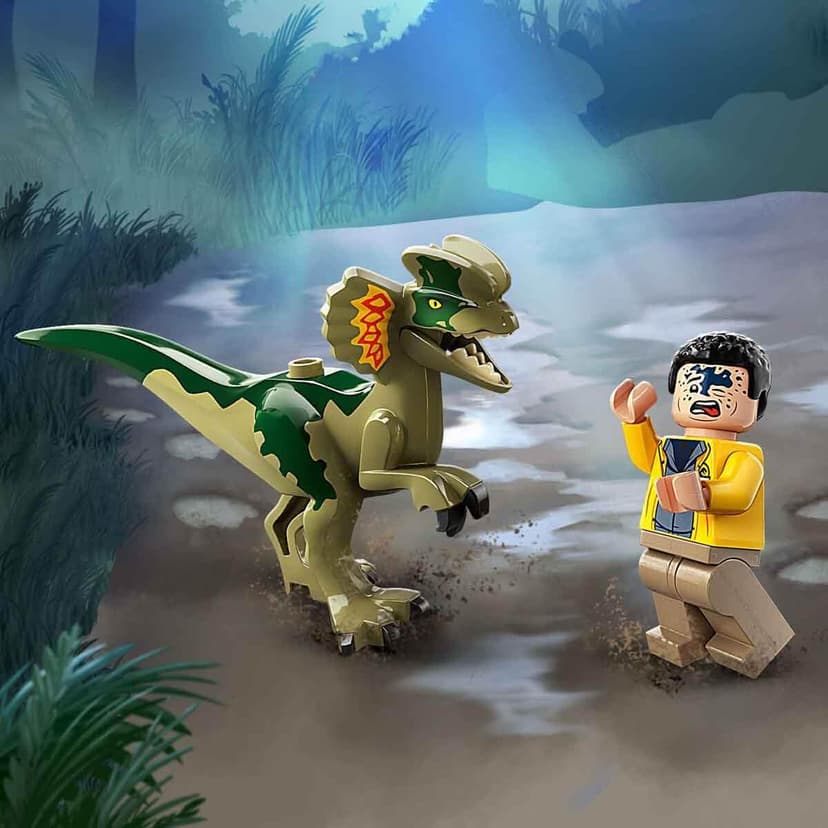 LEGO 76958 Jurassic Park L'Embuscade du Dilophosaure, Jouet Dinosaure et Voiture Jeep pour Garçons, Filles, Enfants Dès 6 Ans, avec Figurine Dino, Jeu Collection 30ème Anniversaire - 2