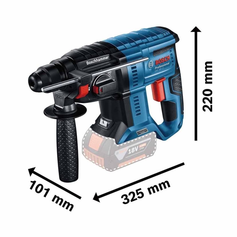 Bosch Professional 18V System Cordless Rotary Hammer GBH 18V-21 (max. impact energy 2 J, incl. Machine Cloth, without battery/charger) - 4