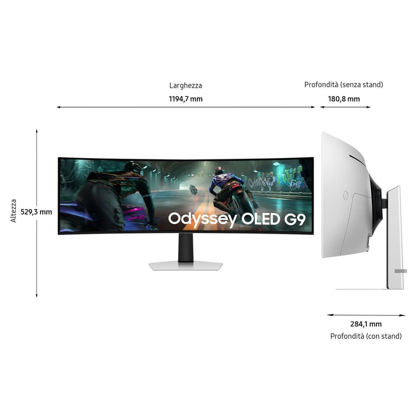 SAMSUNG Odyssey G9 G91SD, OLED, DQHD Moniteur de jeu super large, taux de rafraîchissement 144 Hz et temps de réponse 0,03 m (GTG) - 2