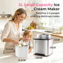 Vpcok Direct Ice Cream Maker, Electric Ice Cream Maker, Stainless Steel Ice Maker, 2L Ice Maker and Ice Cream Maker for Ice Sorbet, Ice Cream and Ice Yogurt - 4