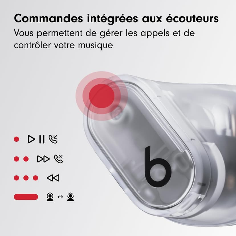 Beats Studio Buds + | Écouteurs Totalement sans Fil avec réduction du Bruit, Compatibilité améliorée avec Apple et Android, Micro intégré, Écouteurs Bluetooth Audio Spatial – Transparent - 8