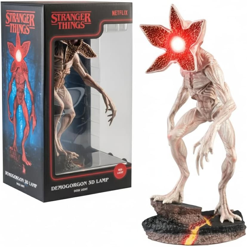 Grupo Erik Rechargeable Lamp - Stranger Things Merchandise | Battery Lamp Desk, Mood Light, Gaming Light | Demogorgon Figure, Stranger Things Gifts, Cool Room Decor, Halloween Lights - 1