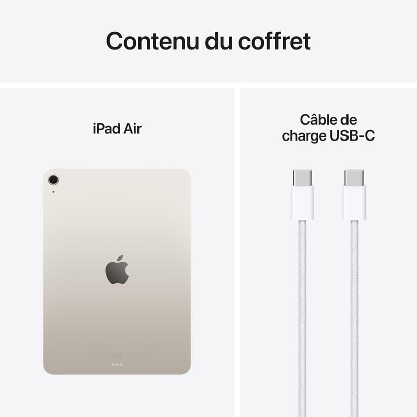Apple iPad Air 11 inch with M3 Chip: Designed for Apple Intelligence, Liquid Retina Display, 128GB, 12MP Front/Rear Cameras, Wi-Fi 6E, Touch ID, Day Battery Life - Starlight - 6