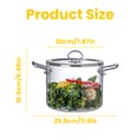 4.5L Glass Cooking Pot with Lid - Heat-Resistant Borosilicate Simmer Pot Soup Pot Transparent Saucepan Stockpot Double Handles for Pasta Noodle Soup Milk Tea and Salad - 2