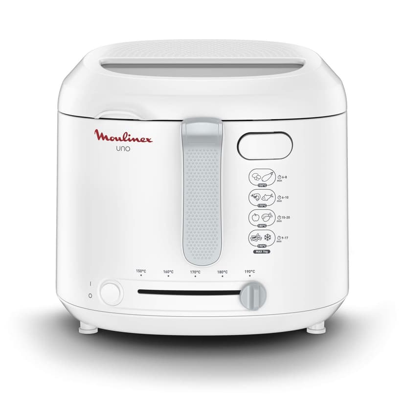 Moulinex Electric Deep Fryer, 1 kg Capacity, 4 Persons, Compact Deep Fryer, Easy Storage, Drip Position to Reduce Oil Quantity, Control Port, White, AF203110 - 1