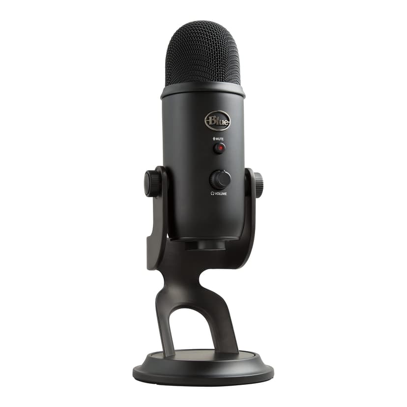 Logitech for Creators Blue Yeti USB Microphone for Recording, Streaming, Gaming, Podcasting on PC and Mac, Condenser Mic for Laptop or Computer with Blue VO!CE Effects, Adjustable Stand - Black - 1