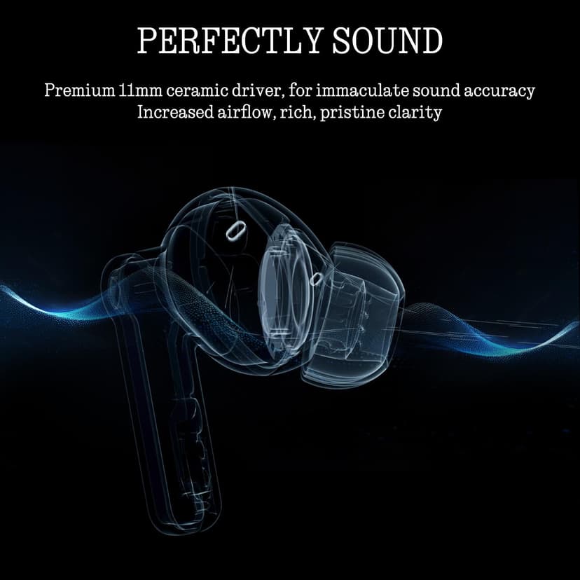 Nothing Ear wireless ear buds with Hi-Res Audio, Smart Active Noise Cancelling, Advanced equalizer and up to 40.5 hours of listening time - Black - 3
