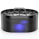 Nenozi Cat Water Fountain for Drinking, 2.2L Automatic Dog Drinking Fountain with Super Silent Pump and Activated Carbon Filter Fountain Water Bowl for Pets （Black） (Grey, 2L) - 1