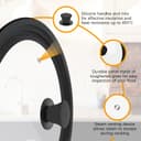 Talifoca Universal Glass Lid, Black, 28/30/32 cm, Tempered Glass & Silicone, Heat Resistant, Steam Hole, Dishwasher & Microwave Safe - 3