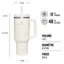 STANLEY Quencher H2.0 FlowState Mug Isotherme avec Paille 1.2L - Froid Pendant 11 Heures - Glacé Pendant 48 Heures - Thermos Lavable au Lave-Vaisselle - Gourde Inox Sans BPA - Cream Tonal - 3