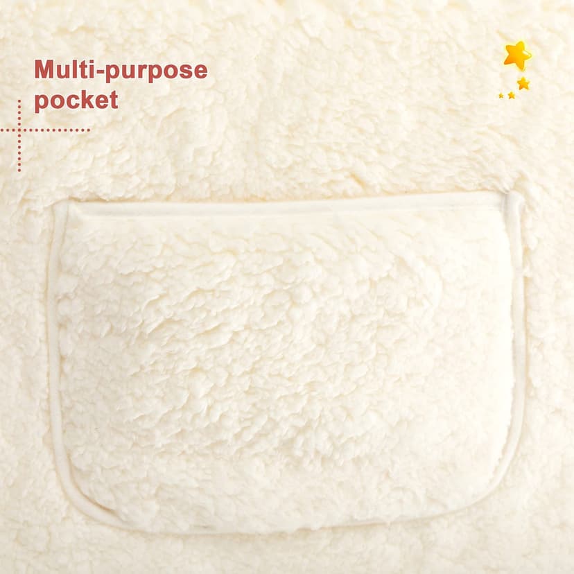 BEJOY Kids Sofa Bed 2-in-1 Flip Out Cuddly Sherpa Toddler Couch Convertible Chair to Lounger Children Sofa Bed Children's Day and Birthday Gift for Girls Boys, White - 7