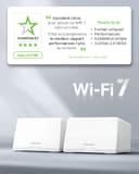 MERCUSYS WiFi 7 Mesh BE9300Mbps Tri-Bande Halo H47BE(2-Pack), Couverture jusqu'à 550 m², Connecter jusqu'à 200 Appareils, 3 Ports 2.5G, Canaux 320 MHz, Easy App Control - 2
