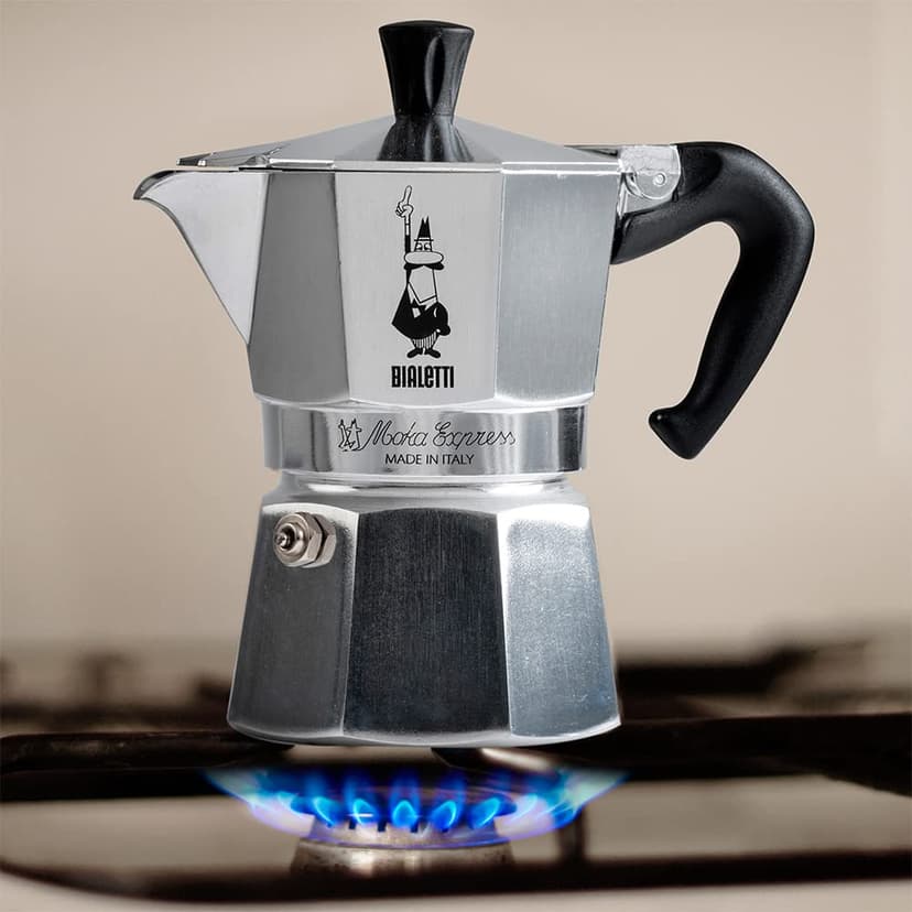 Bialetti Moka Express Caffettiera in Alluminio, 6 Cups, Acciaio Inossidabile, Argento,270 milliliters, Silver - 3