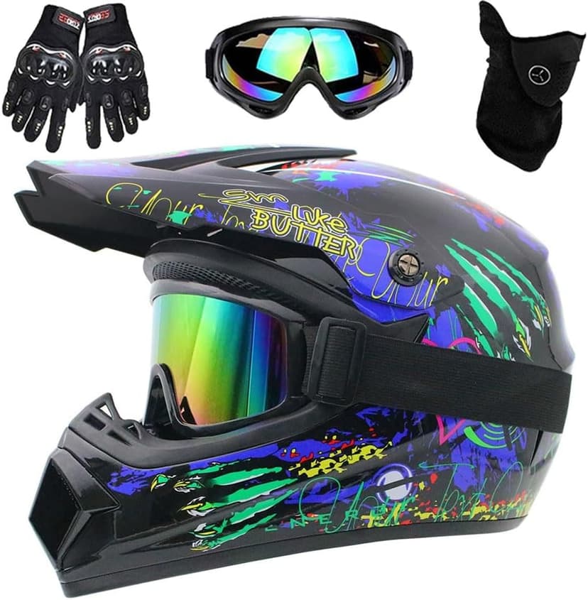 DOT Certified Full Face Dirt Bike Helmet for Kids Youth A… - 1
