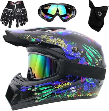 Casque de Moto IntéGral Certifié DOT Pour Enfants, Jeunes…