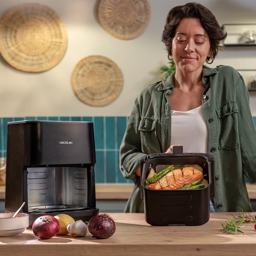 Cecotec Air Fryer Cecofry&Grill Duoheat 4000 4 Litre Oil-Free Hot Air Fryer Double Resistance Barbecue 1900W 1900W Temperature Setting 40-200°C 10 Menus - 8