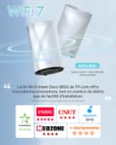 TP-Link Deco WiFi 7 Mesh BE9300 Deco Tri-Band BE65(3-Pack), Ethernet Port/Fibre 2.5 Gbps, WiFi Speed up to 9 Gbps, WPA3, 320 MHz Channels, 6 GHz - 2