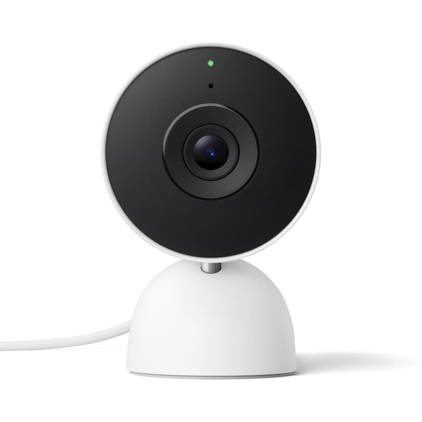 Google Nest Cam Intérieur (Filaire, 3e génération) - Caméra de sécurité intérieure avec vidéo 2K - Fonctionne avec Google Home - Neige - 1