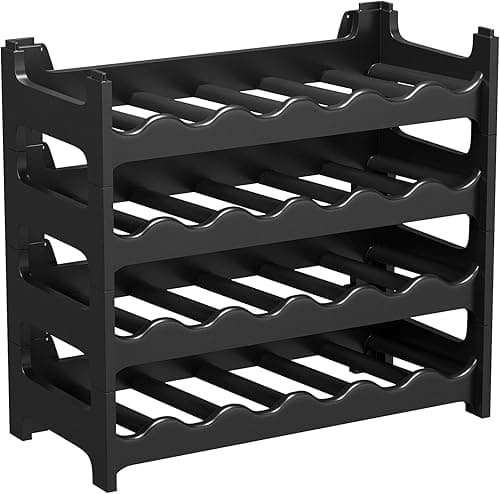 Modular Wine Rack, Bottle Rack, Bottle Storage, Bottle Holder, Wine Holder, plastic, Gris Anthrazit, 24 emplacements de bouteilles