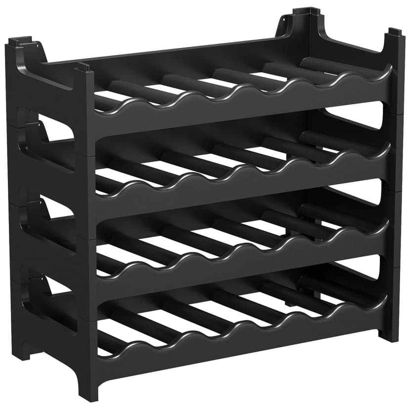 Modular Wine Rack, Bottle Rack, Bottle Storage, Bottle Holder, Wine Holder, plastic, Gris Anthrazit, 24 emplacements de bouteilles - 1